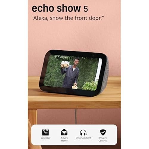 Amazon Echo Show 5 (newest model), Smart display, Designed for Alexa+, 2x the bass and clearer sound, Charcoal