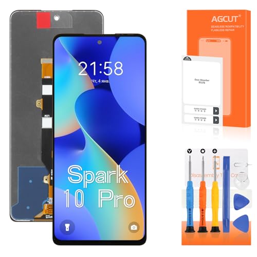 AGCUT for Tecno Spark 10 Pro Screen Replacement for Tecno Spark 10 Pro LCD Display Touch Screen for Tecno KI7 LCD Digitizer Assembly Repair Parts 6.8"