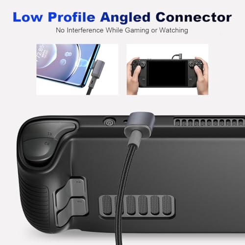 Image of Verilux Right Angle PD 100W Type C Cable Fast Charging 10FT, Nylon Braided C Type Charger Cable with 480Mbps Data Sync, Dual L Shaped for iPhone 17 /16 /15, Galaxy S26 /S25 /S24, Laptop, Tablet