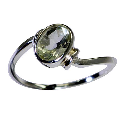 Bague améthyste verte argent massif serti anti-accroc pour doigts sensibles