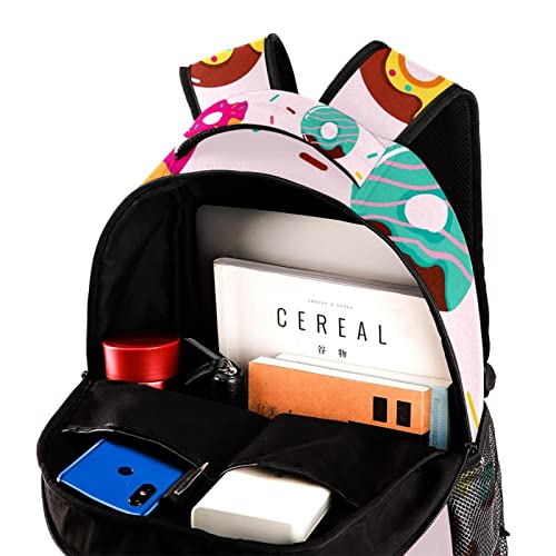 Mochila al aire libre con patrón de donas para la universidad 4