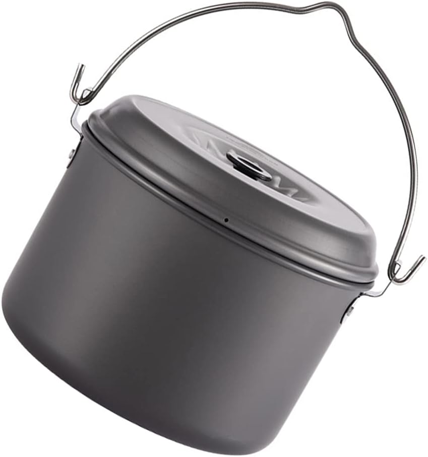 FAVOMOTO Camping Cookware Set 1pc Picnic Pot Aluminum Oxide Cooking Pot Folding Handle Backpacking Gear