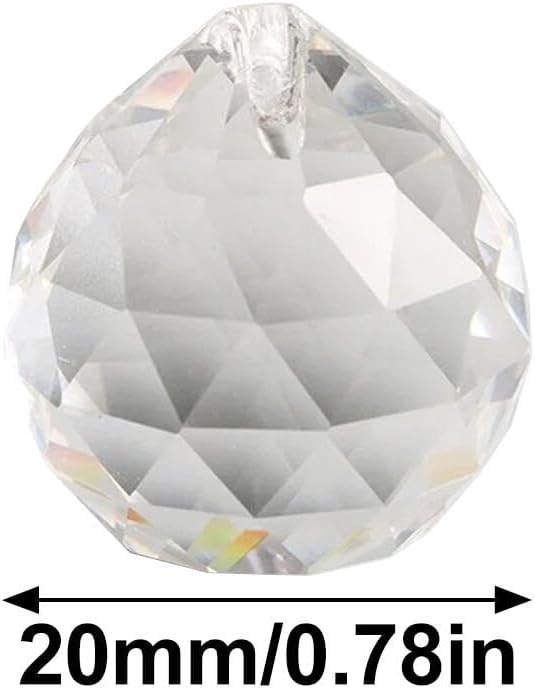 ECYC 20 Pc2s 0.78 inch Faceted Crystal Balls, Decorative Faceted Prism Balls Hanging Window Prisms Suncatcher Glass Prism Pendants for Home Office Decoration, Clear