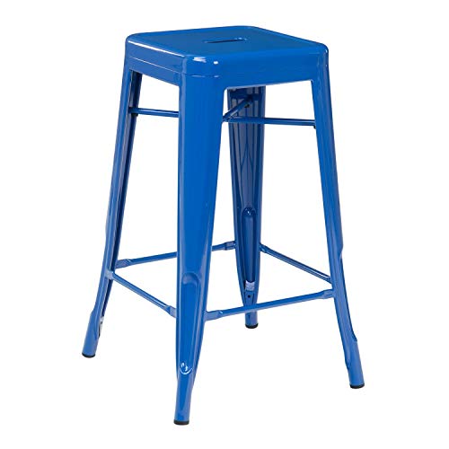 SKLUM Taburete Medio LIX Azul Lapislázuli Comedor Cocina Bar Acabado Brillante