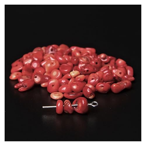 Perles de gravier irrégulières en corail rouge de 80cm pour cadeau artisanal