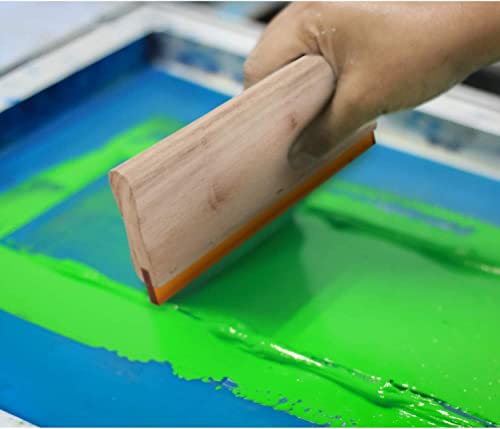 Silk Stencil Screen Printing Squeegee Wood Screen Ink Scraper (9.4 inch (24cm) Oiliness Squeegee - 75 Durometer)