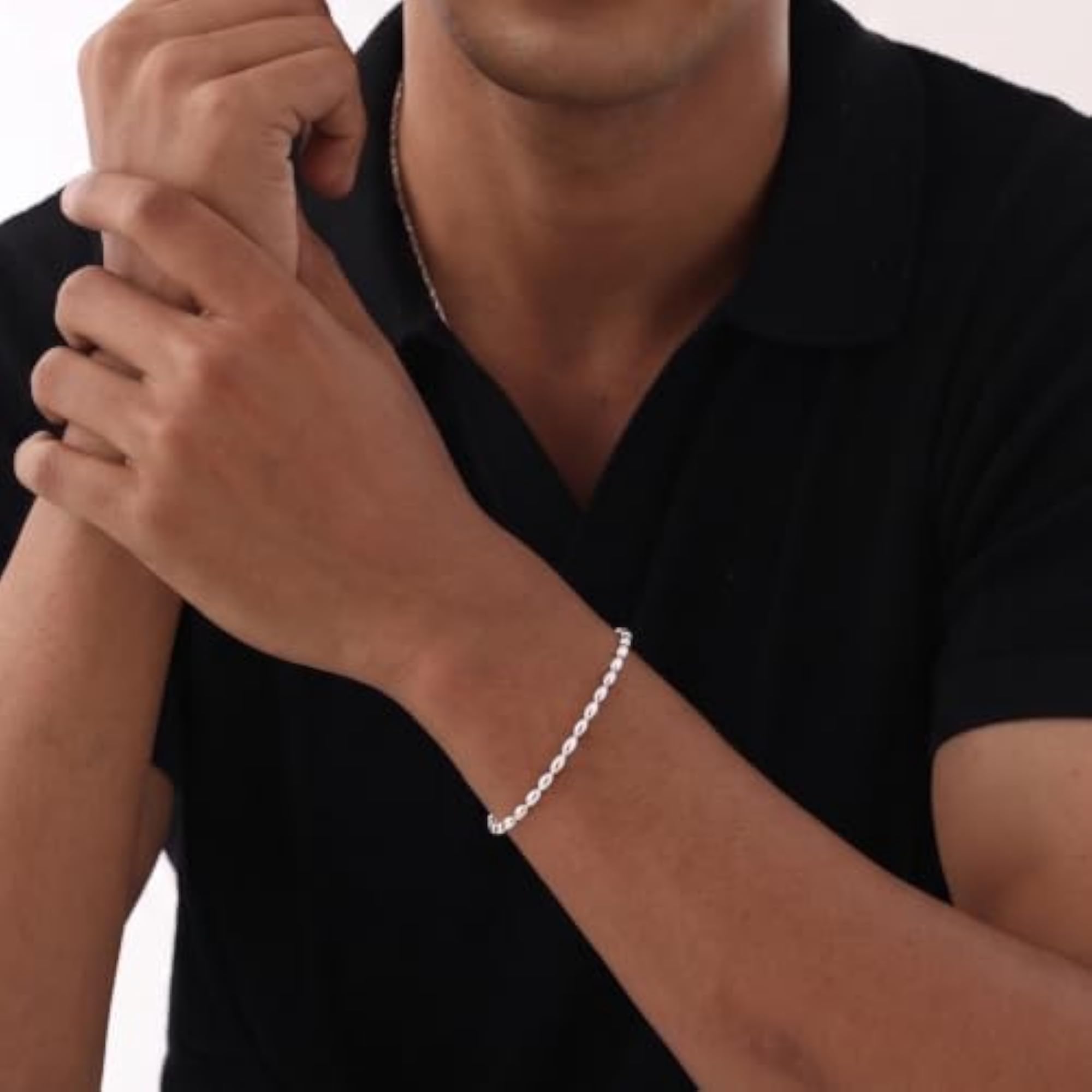 Women's 925 Sterling Silver Link Chain Bracelet, Italian Design