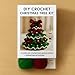 DIY Crochet Christmas Tree Kit, 2026 New Handmade Holiday Decoration Set for Beginners, Crochet Christmas Tree Bow Pearl Embellishment, Home Craft with Yarn, Hook, Beads Instructions