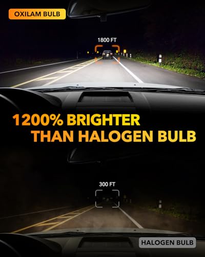 Image of OXILAM H10 9145 LED Fog Light Bulbs, 65000LM 6500K Cool White, 1200% Brightness H10 9140 9040 9045 LED Fog Lights, Play and Plug, Non-polarity, Pack of 2