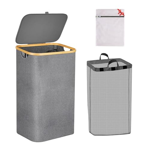 SHENAY Cesto Ropa Sucia con Tapa 87L – Cesta Plegable en Oxford 6...