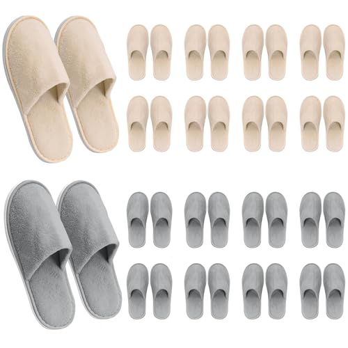 Excefore Disposable Slippers for Guests - Non Slip, Washable, Reusable for Women & Men - House, Indoor, Bathroom, Bedroom, Hotel, Bride Slippers