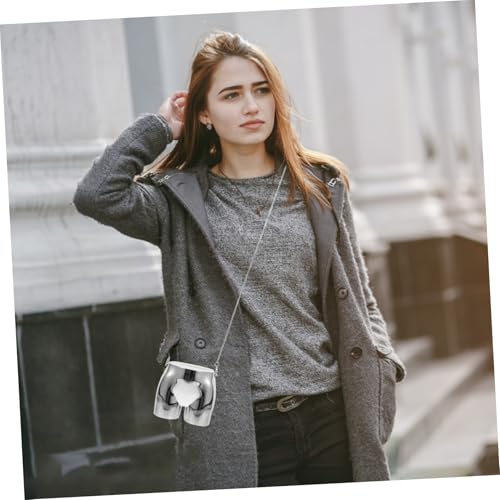 Silver Purse for Women - Funny Novelty Butt-Shaped Evening Cluth Handbag, Trendy Acrylic Shoulder Bag, Unique Crossbody Bag 4.7 x 4.3 x2.7 inch4