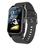 Fall Detection Smart Watch for Seniors with GPS Tracking & SOS Emergency Call – HD Video Call Fitness Watch with Heart Rate/Blood Pressure Monitor, Medication Reminder– IP67 Waterproof (Black)