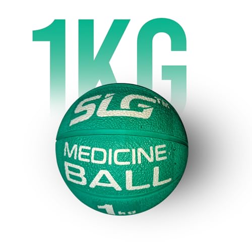 Image of SLG Rubber Medicine /Exercise Ball -Upper & Lower Body Exercises |Fitness Ball for Strength, Balance & Core Workouts| Material:Rubber(Green, 1 kg)
