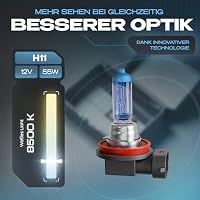 Gread - 2x H11 Halogen Lampensatz Xenon Look - super white - 8500k 55W - E-Prüfzeichen – Ansicht 2