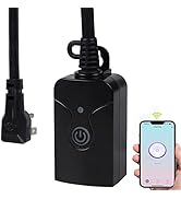 Outdoor Smart WiFi Plug, HBN Heavy Duty Wi-Fi Timer with One Grounded Outlet, Wireless Remote Con...