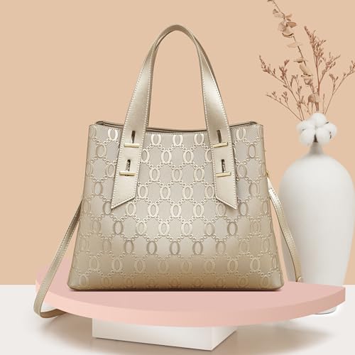 Image of LAORENTOU Women Crossbody Handbags Genuine Leather Satchel Handbags for Women Top-handle Shoulder Tote Purses