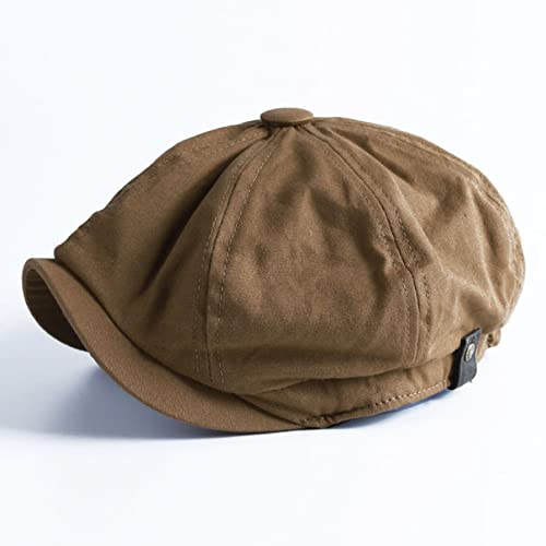 Ebricon QBA220707-7E45B5-963-55C-L British Style Newsboy Hats For Men Male Spring Summer Vintage Octagonal Flat Cap Ivy Caps Cabbie Driver Beret Coffee thumb #3