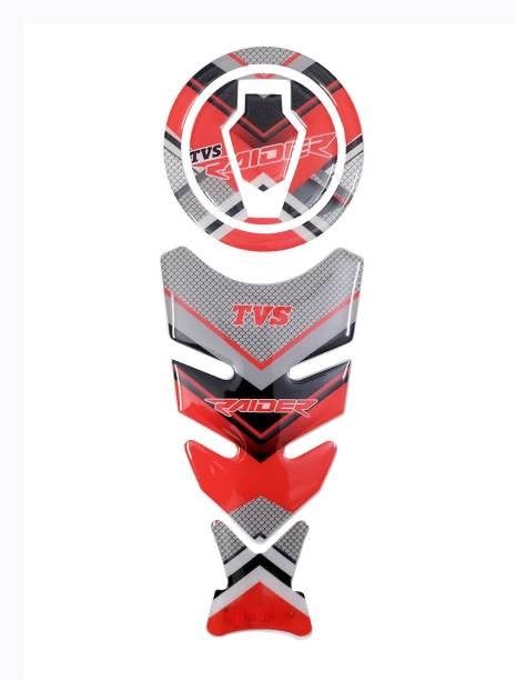 Image of Bike Tankpad for TVS Raider Bike, Motorcycle Decals (RED 2)