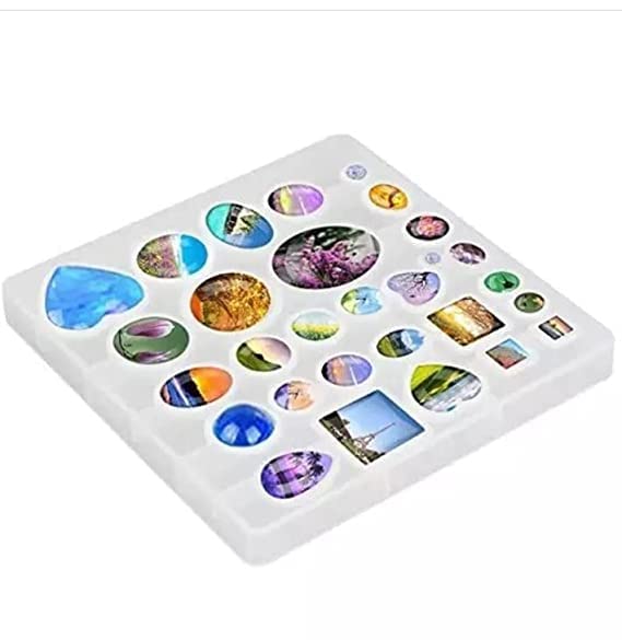 EKTA STATIONERY 29 Cavity Gemstone Mould Silicon Jewelry Pendant Making Mould for Resin Jewelry Epoxy Casting Mould Tool-picture-26