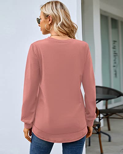 Image of MOLERANI Sweatshirts for Women Casual Long Sleeve Crewneck Shirt Tunic Tops | Pullovers, Soft Lightweight Warm Fabric, Loose Fit, Fall Winter Trendy Clothes, Daily Wear, Workout, Outdoor Outfits