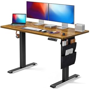 Marsail Standing Desk Adjustable Height,‎48×24 Inch Electric Standing Desk, Stand up Desk with Storage Bag,Headphone Hook for Computer Workstations Desk Memory Preset