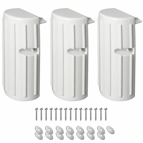 Petpvilit Dock Bumpers, Boat Dock Bumper Fender for Edge and Side, Marine-Grade PVC Fenders Guards for Docking, UV-Resistant, Durable Construction,Includes Mounting Hardware (3Pack-White)