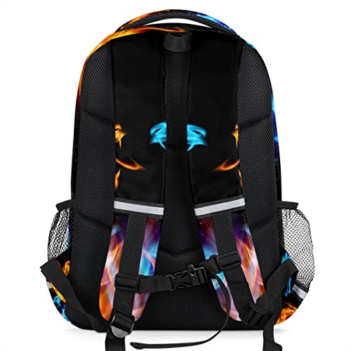 Mochila escolar Flame Dragon para meninos e meninas, adolescentes, estudantes universitários, mochil