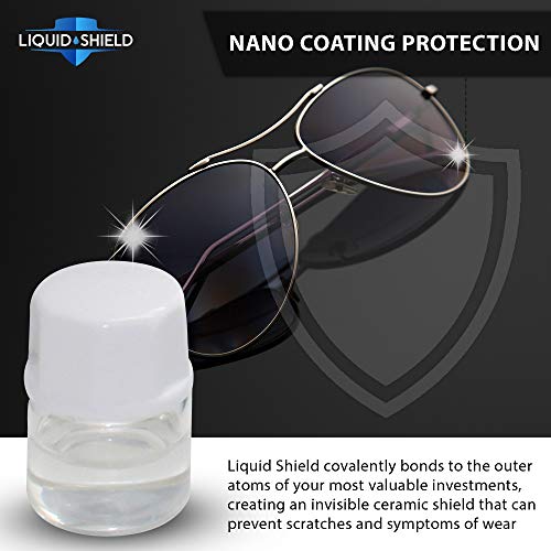 Liquid Shield Eyewear Protective Coating Kit – Eye Glasses Lens Cleaner - Includes Microfiber Suede Cleaning Cloth, Silk Cloth – Prevents Scratches on Sunglasses, Delicate Surfaces
