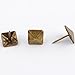NW 100pcs Square Bronze Nail Bronze Upholstery Tacks Antique Brass Furniture Nails Pins (12x17mm)
