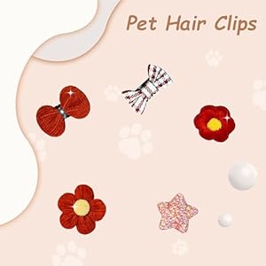 5PCS Dog Hair Clips for Small Dogs Hair Bows Handmade Yorkie Hair Accessories Star Heart Hair Pins Kitten Puppy Birthday Grooming Products (G01,Red) 5PCS Dog Hair Clips for Small Dogs Hair Bows Handmade Yorkie Hair Accessories Star Heart Hair Pins Kitten Puppy Birthday Grooming Products (G01,Red)