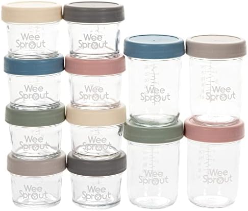 WeeSprout Glass Storage Jars 2022 (4 Ounce, 8 Ounce, Matte Variety)