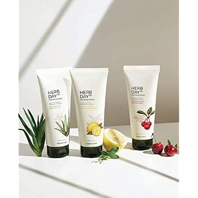 The Face Shop Herb Day 365 Master Blending Cleansing Foam Lemon & Grapefruit | Dead Cells & Makeup Residues Removal with Refreshing Sensation | Skin Residues Removal & Naturally Derived, 5.7 Fl Oz