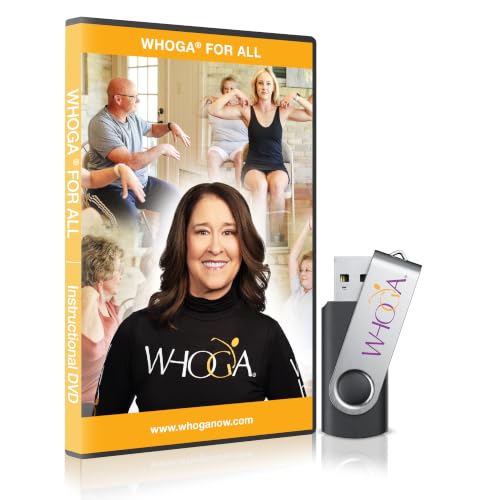 WHOGA Chair Yoga for Seniors DVD & USB – Seated Exercise Program for Elderly, At-Home Senior Activity for Limited Mobility, Stroke Recovery & Cognitive Wellness, All Levels