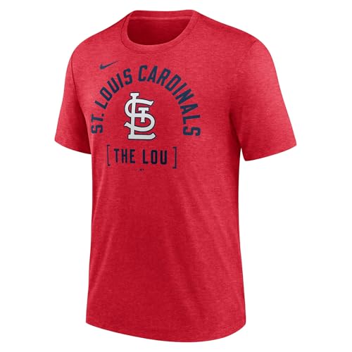 Nike MLB Men's Swing Big Tri-Blend T-Shirt (US, Alpha, Medium, Regular, Regular, Red, St. Louis Cardinals)