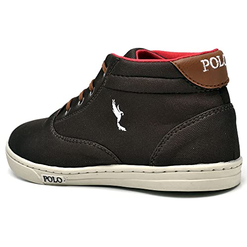 Kit Sapato Tenis Infantil Criança Relogio e Meia Polo Blu Botinha Tamanho:28;Cor:Marrom;Genero:Mascu