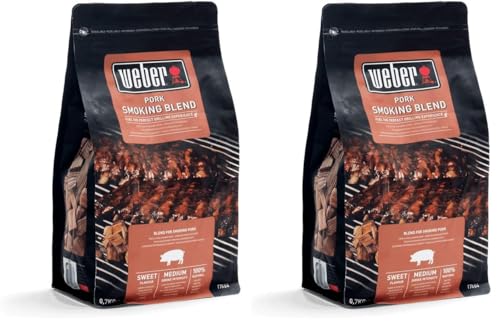 Image of Weber Smoking Chips (700g Pack) - for pork, a blend of deciduous and fruit trees, EU product, sustainably sourced, FSC certified wood (FSC Mix) (17664) (Pack of 2)