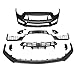 IKON MOTORSPORTS, Front Bumper Conversion Cover Compatible With 2015-2017 Ford Mustang V6 & GT, Unpainted Dark Horse Handling Package PP Front Valance Lip W/Lower Upper Grilles Bumper Fascia Applique