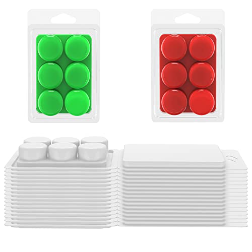 15 Pack Wax Melt Molds, 6 Cavity Clear Empty Plastic Wax Melt Containers, Round #TOP6