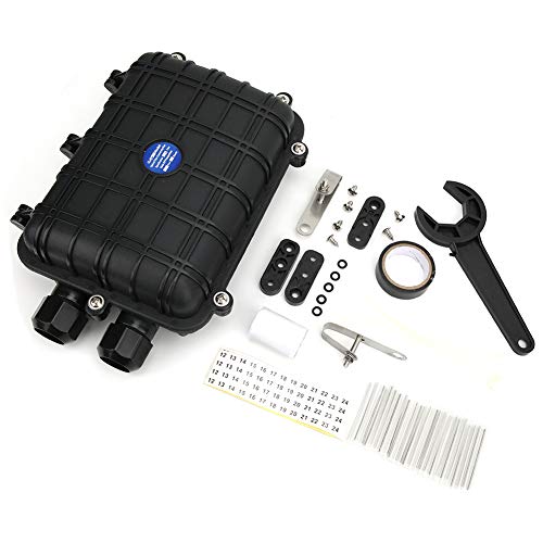 Estink Fiber Termination Box, 1 in 1 Out Horizontal Fiber Optic Splice Enclosure IP68 Fiber Cable Connection Box Outdoor Cable Connection Plastic Sealed Box Kit (24 cores) by Estink - Image 6