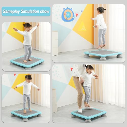 Homesally Blue,Mini Trampoline for Kids, 25 Inch Bounce Trampoline for Toddler, Autism Kids Sensory Integration Training Equipment, Indoor Trampoline w/Non-Slip Base, Max Loaded 330 lbs - Image 8