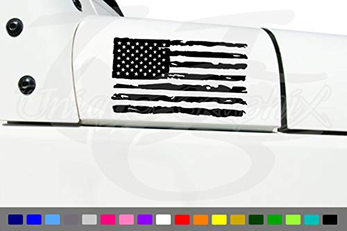 Unique Graphix - American Flag Fender Decals Distressed 1 Pair