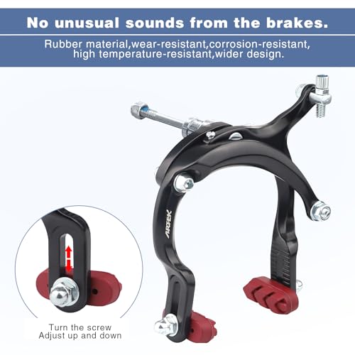FOMAS Bike Brake Set Front Caliper Brake Aluminum Alloy Left Brake Lever with Brake Cable for Mountain Bike BMX Cruiser Bike