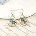 Pressed Flower Earrings,Handmade Pressed Forget-me-not Flower Earrings for Women,Unique Resin Drop Dangle Plant Earrings Dry Flowers,Ideal for your birthday party, Christmas, Gift-giving.