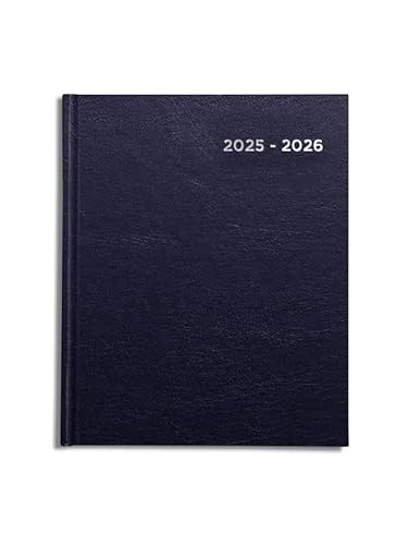 Academic Diary 2025-2026 A5 page a day by Pirongs | Mid year Diary 2025-2026 | A5+ Diary, Casebound - Navy