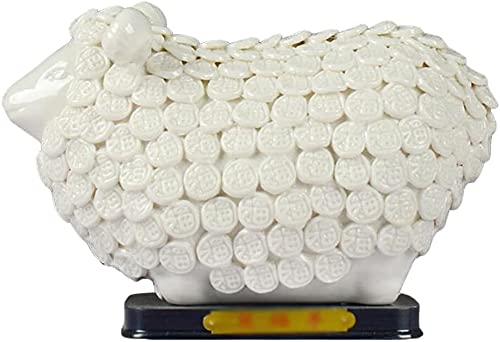 Ornements chanceux RLKHXBS : statue mouton céramique, le cadeau de bureau idéal