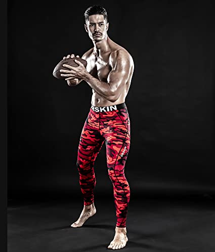 Drskin Men’s Compression Pants Tights Leggings Sports Baselayer Running Workout Active Gym Yoga Cool Dry (Dmrb03, 2Xl) Red #TOP2