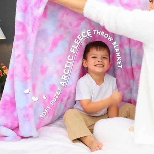 MUGD Soft Blankets Fleece Soft Fuzzy Throw Blanket Pink Warm Throw Blanket for Bed