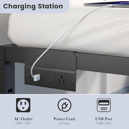 HAVONIZD Full Bed Frame with LED Lights & Charging Station - 18 Inch Heavy Duty Metal Platform Bed Frame No Box Spring Needed, Easy Assembly, No Noise - Thumbnail 7