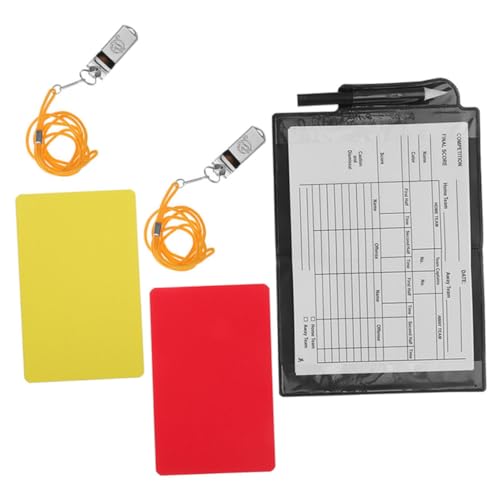 OSOLADY 1Set Portable Referee Kits Standard Soccer Cards Whistles Notepad Essential for Sports Competitions Durable Cards Easy Extraction Tools